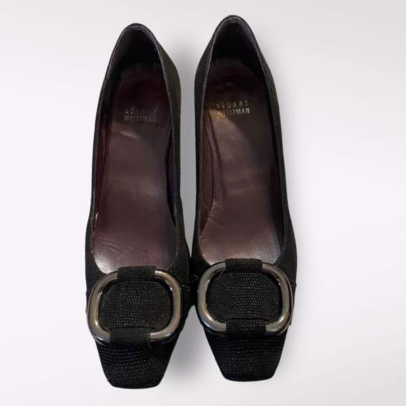 Stuart Weismann women’s black leather heels size 7 - Picture 2 of 10